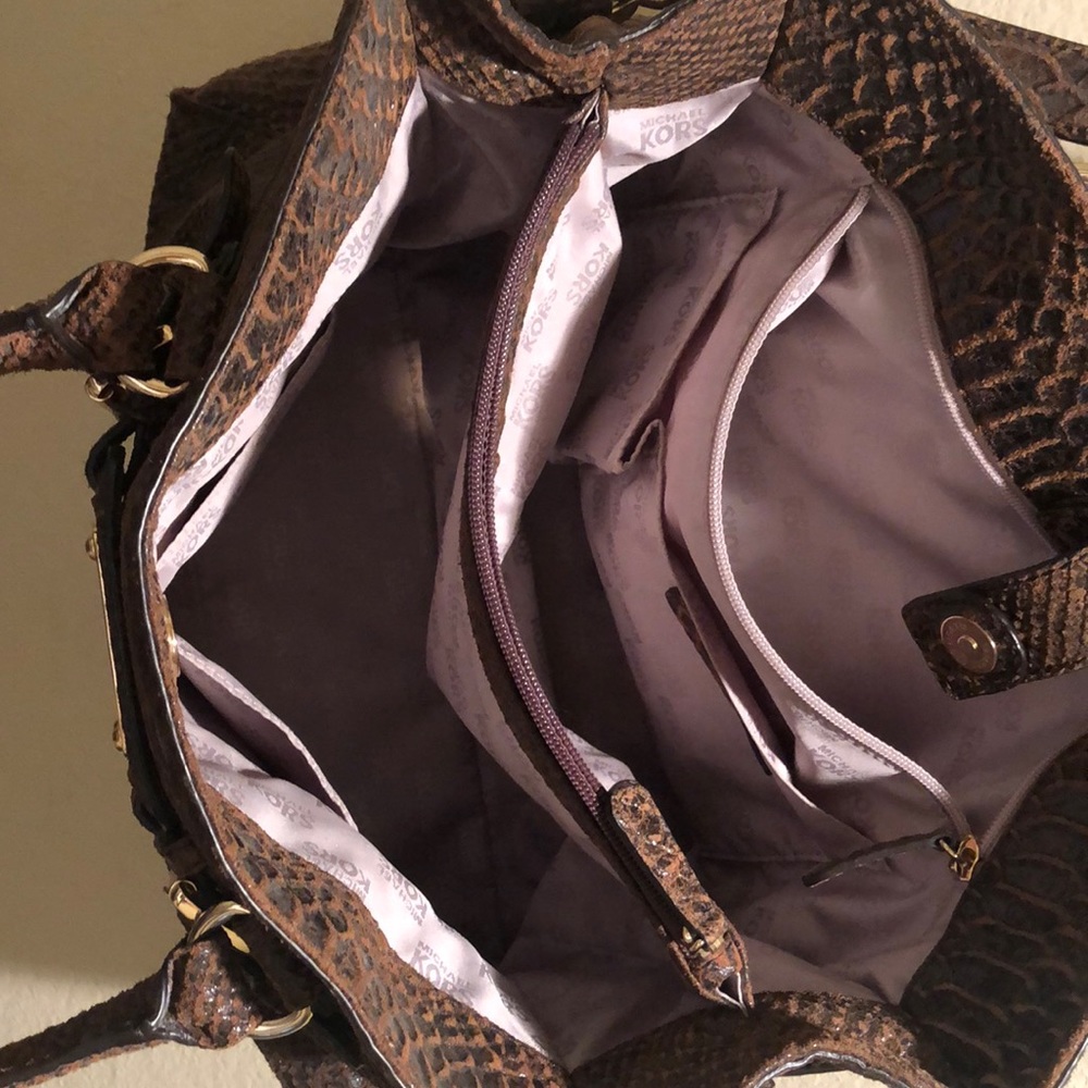 Michael Kors Satchel Brown Python Print. E - image 2